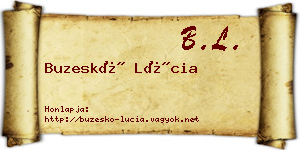 Buzeskó Lúcia névjegykártya